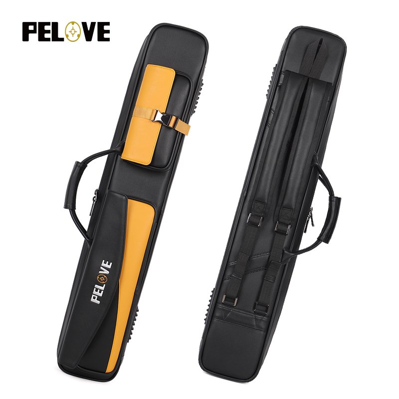 customize logo PU Leather 3x4 pool cue case stick case High Capacity Billiard Cue Case with double shoulder strap
