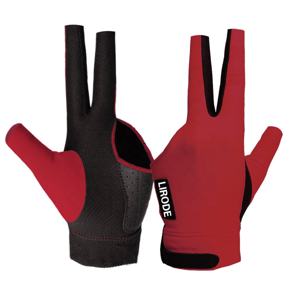Personalized Breathable 3 Finger Snooker Gloves Pro Left Hand Lightweight Pool Cue Billiard Gloves For Professional Table Player