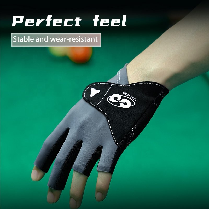 GOLOVEJOY XG82 Quality Customized Breathable Non-slip 3 Finger Billiard Cue Gloves Resistant Pool Snooker Pool Gloves Supplier
