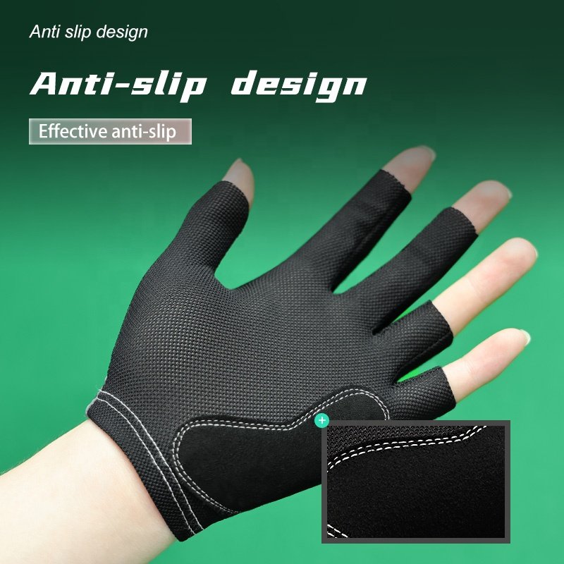 GOLOVEJOY XG82 Quality Customized Breathable Non-slip 3 Finger Billiard Cue Gloves Resistant Pool Snooker Pool Gloves Supplier