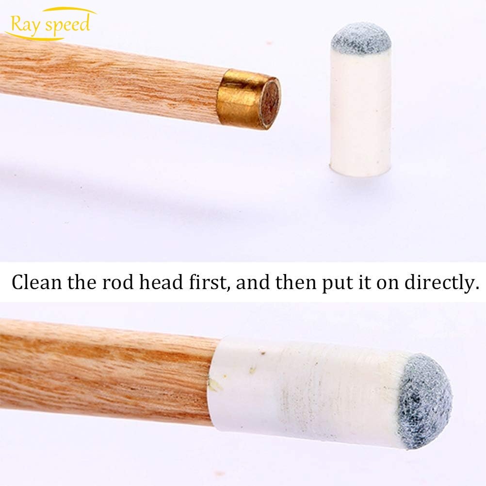 Rayspeed Slip On Pool Cue Tips, 4 Sizes Pool Stick Tips No Glue or Tool Required Billiard Cue Tips Replacement 9/ 10/ 12/ 13mm
