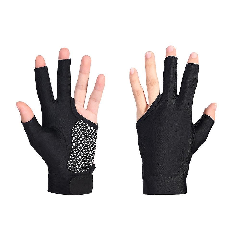 Wholesale Low Price Sublimated Billiard Gloves Manufacturers 3 Finger Snooker Gloves Left or Right Hand Billiard Pool Cue Gloves