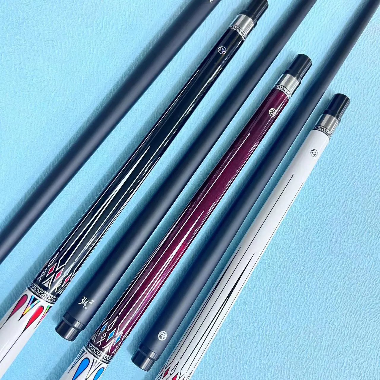 Premium Quality High Tech Uni Lock Carbon Shaft Maple Butt 1/2 Billiard Pool Cue