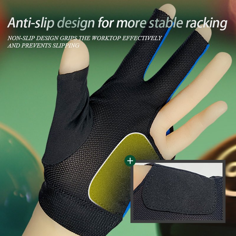 Wholesale Custom Logo Billiards Gloves Non-Slip 3 Fingers Pool Table Gloves Breathable Comfortable Unisex Snooker Cue gloves