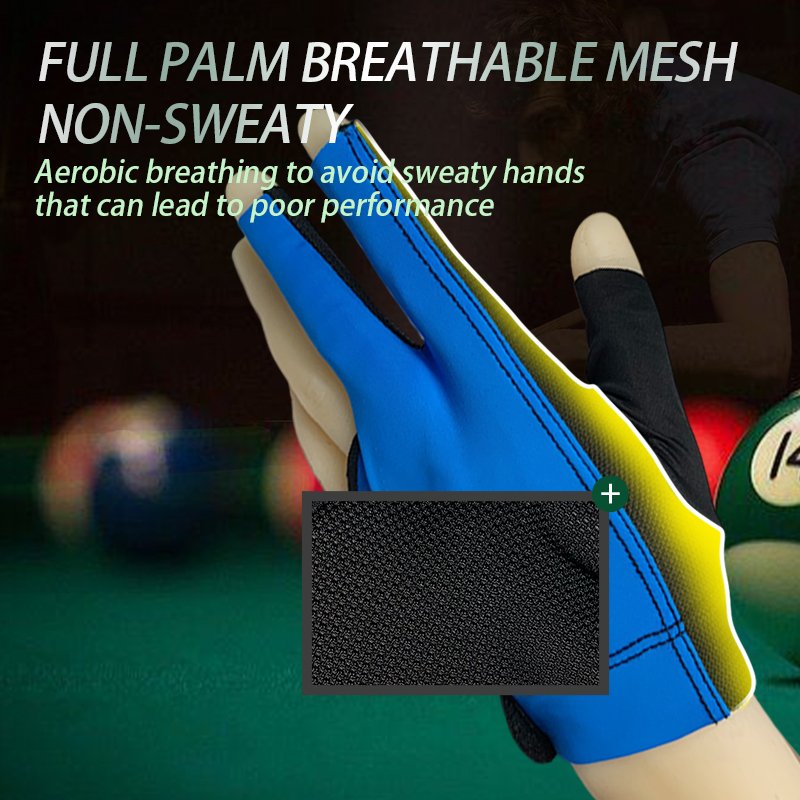 Wholesale Custom Logo Billiards Gloves Non-Slip 3 Fingers Pool Table Gloves Breathable Comfortable Unisex Snooker Cue gloves