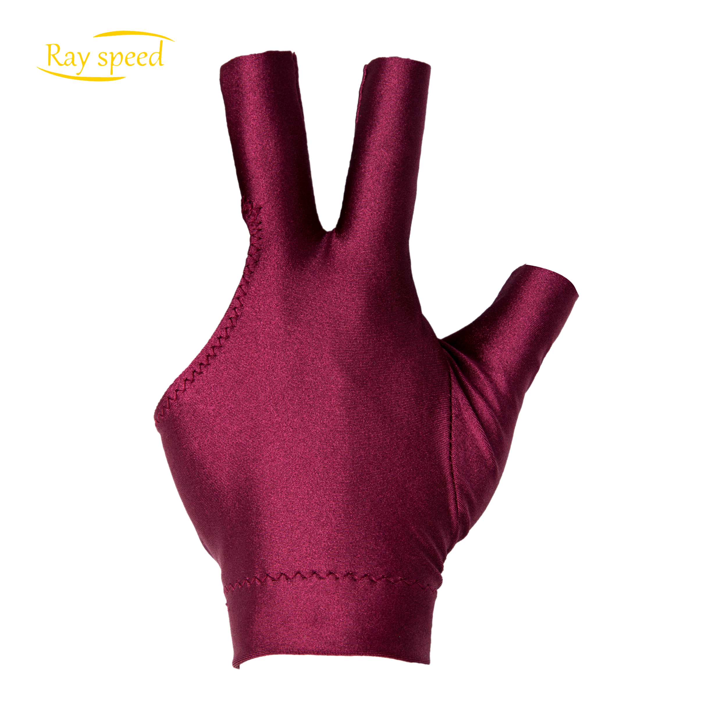 Rayspeed Billiard Pool Gloves For Left Hand 3 Finger, Splicing Process, Red Snooker Cue Sport Glove Popular Size For Men & Women