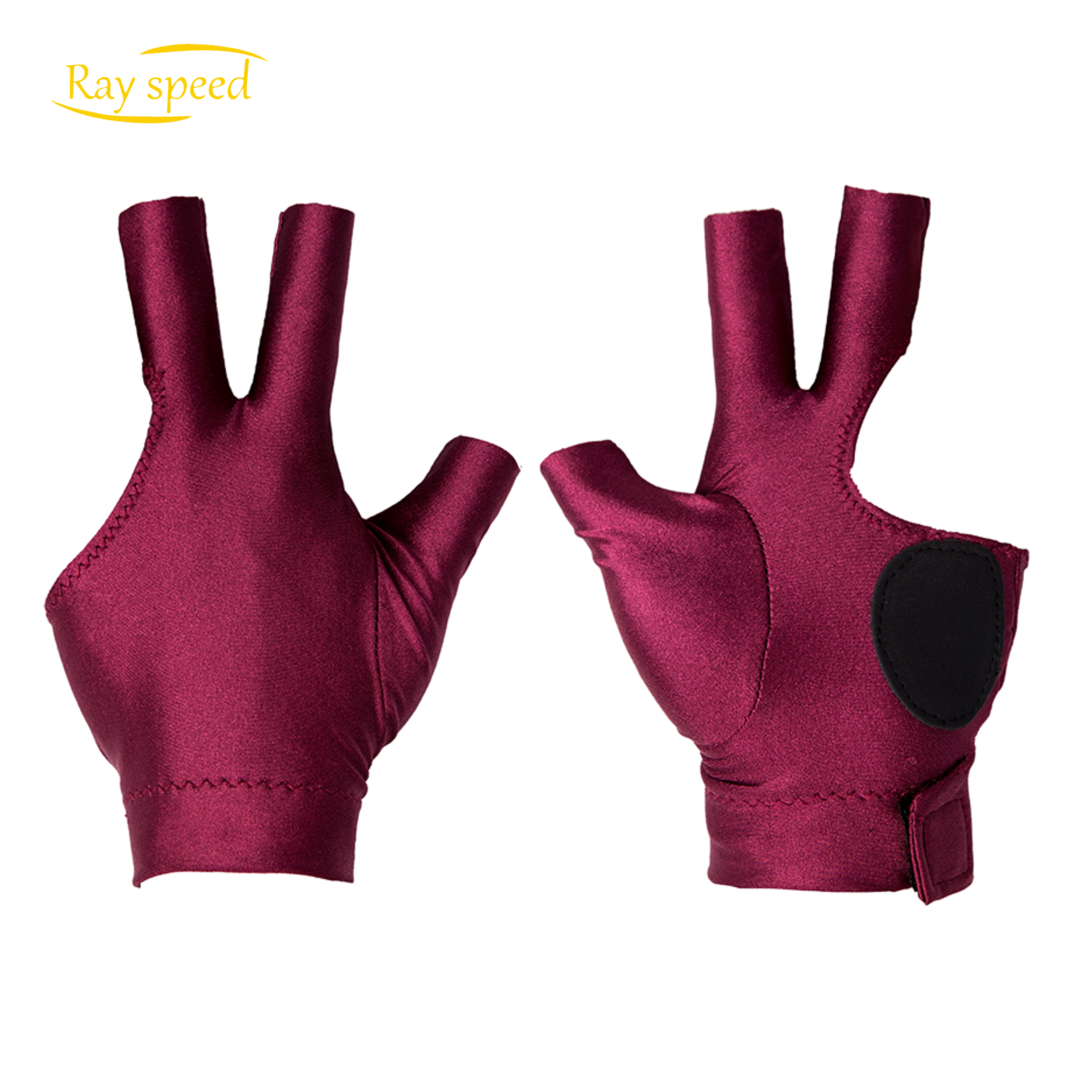 Rayspeed Billiard Pool Gloves For Left Hand 3 Finger, Splicing Process, Red Snooker Cue Sport Glove Popular Size For Men & Women