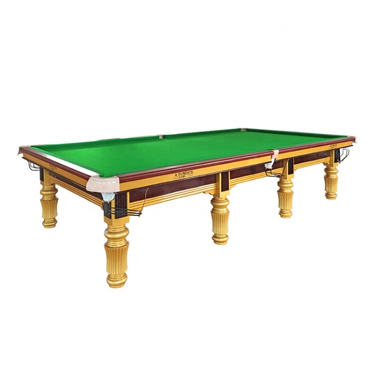 Sdais 12ft Snooker Table Indoor Pool Sport Durable High Quality Leg Metal Leather Material Cue Slate Leather Net Billiard
