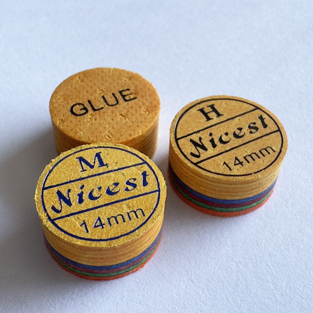 50pcs Per Box Good Quality Custom Logo Cue Tips M 14 mm pig skin Tip