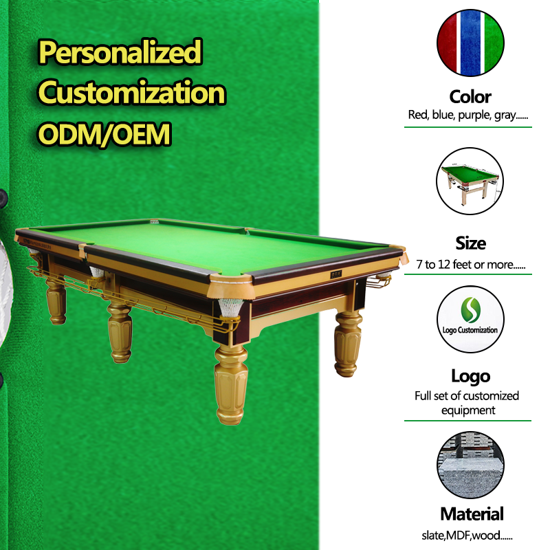 Solid wood rubber wood Chinese American black eight ball room club home billiard table