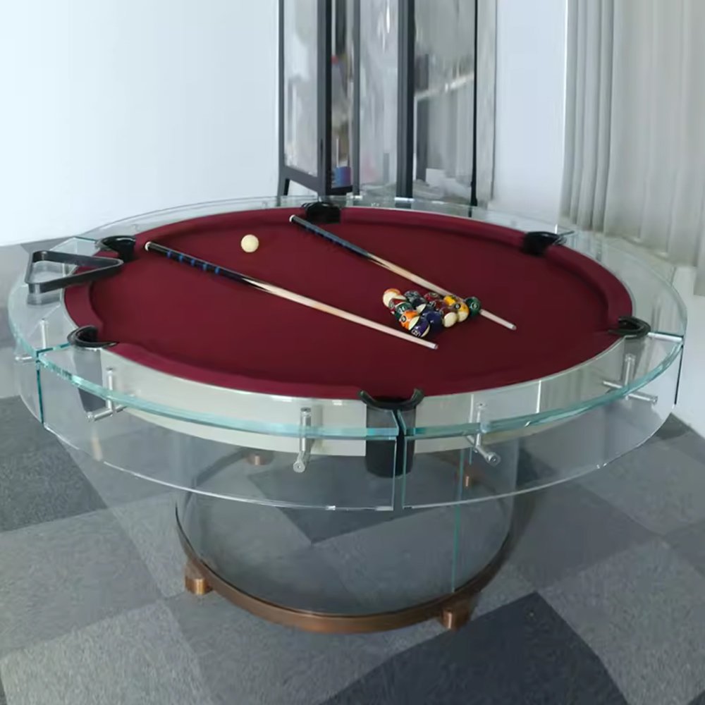 Modern Style Sports Game Round Glass Pool Table High Quality Specialty Snooker & Billiard Tables