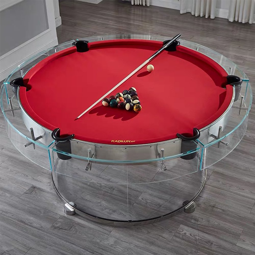 Modern Style Sports Game Round Glass Pool Table High Quality Specialty Snooker & Billiard Tables