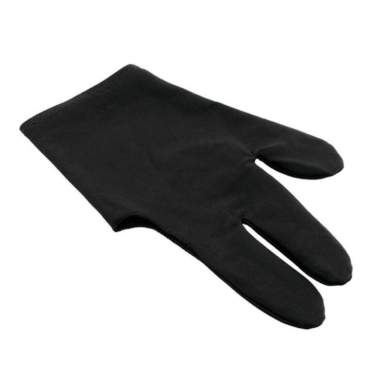 Black Durable Snooker Billiard Cue Glove Pool Left Hand 3 Finger Accessory