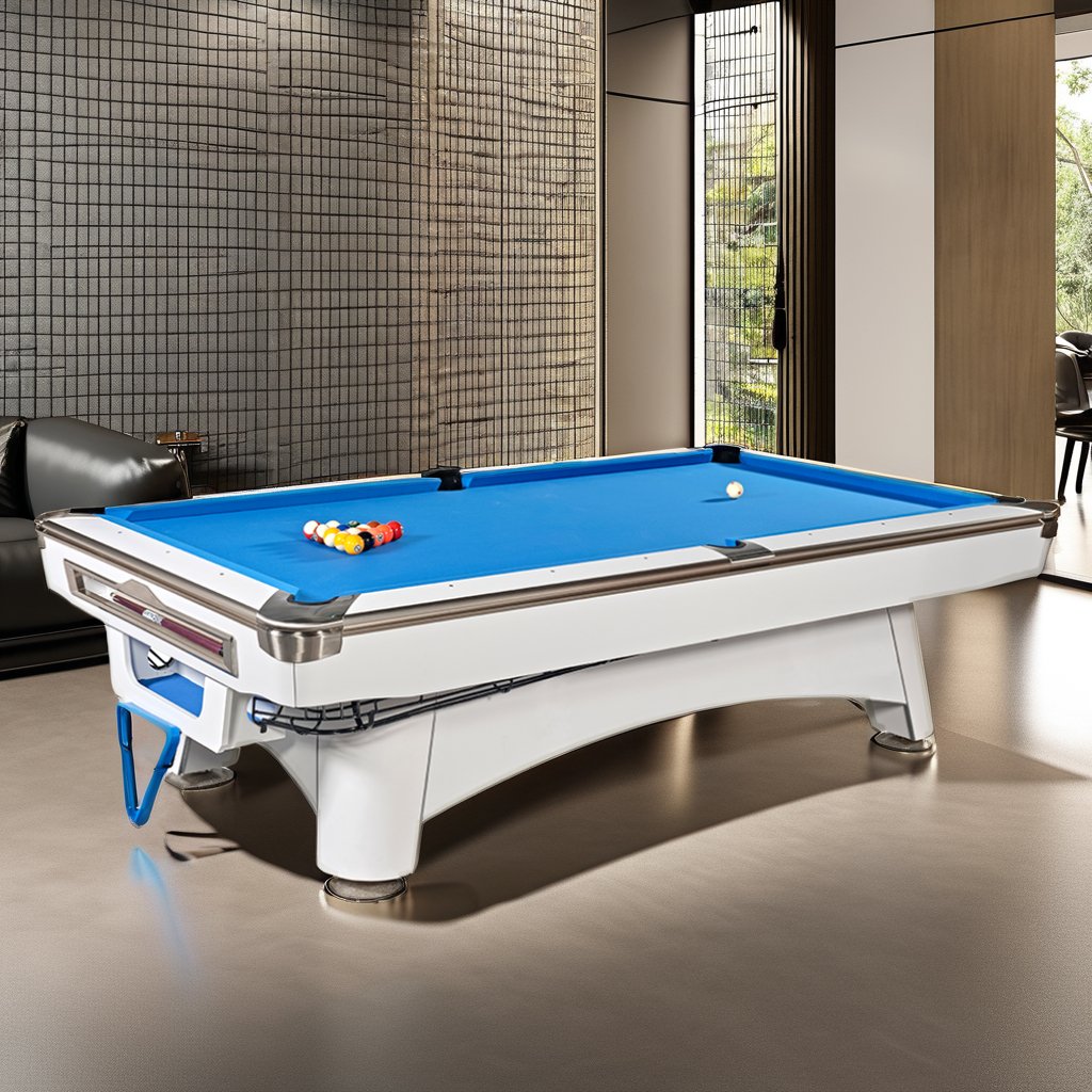 SPKI High Quality 9-Foot American Solid Wood Pool Billiards Table with Bluestone Slate and solid cushion