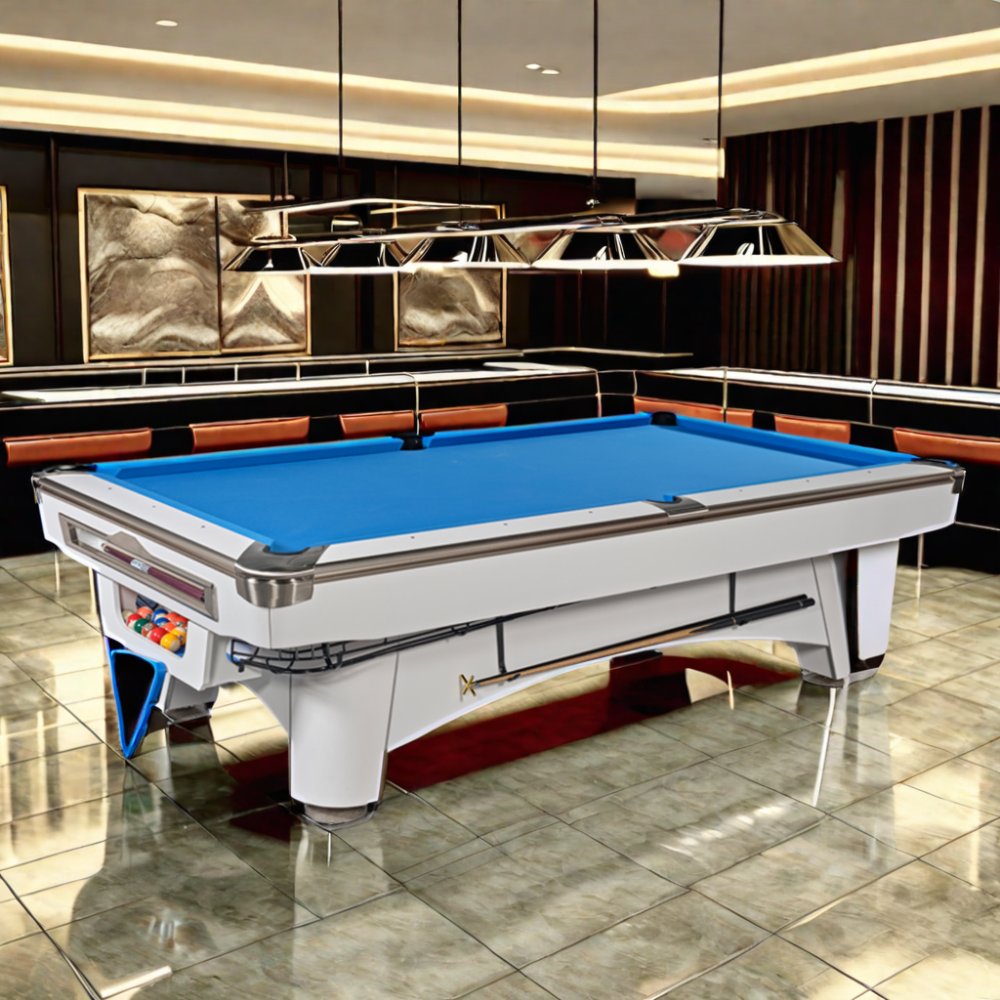 SPKI High Quality 9-Foot American Solid Wood Pool Billiards Table with Bluestone Slate and solid cushion