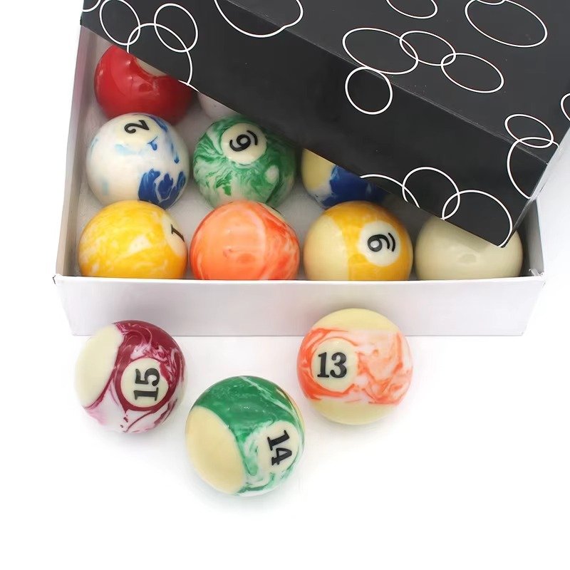 High Quality 2-1/4\" Marbled Snooker Pool Balls Set of 16PCS Resin Cue Ball Boxed Great Price!