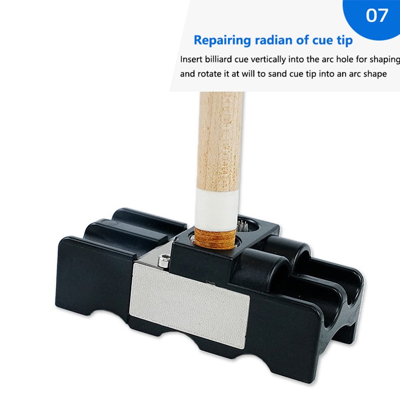 9-in-1 Plastic Billiard Pool Cue Tip Burnisher Shaper Snooker Cue Tip Scuffer Sander Repair Tool