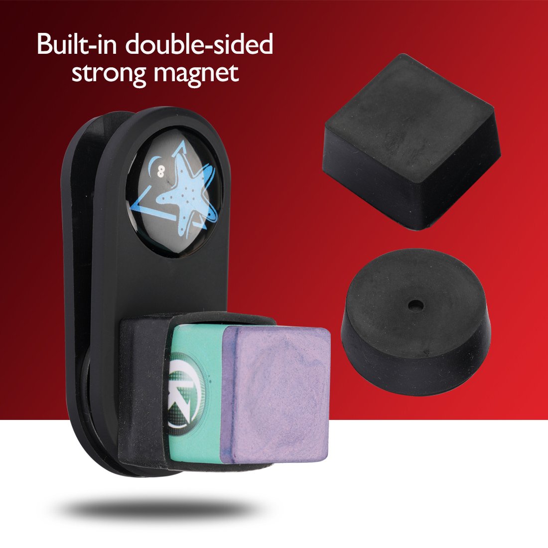 CRICAL Magnetic Billiard Chalk Holder Billiard Chalk Case Table Round Quadrilater Belt Clip for Chalk Pool Snooker Accessories