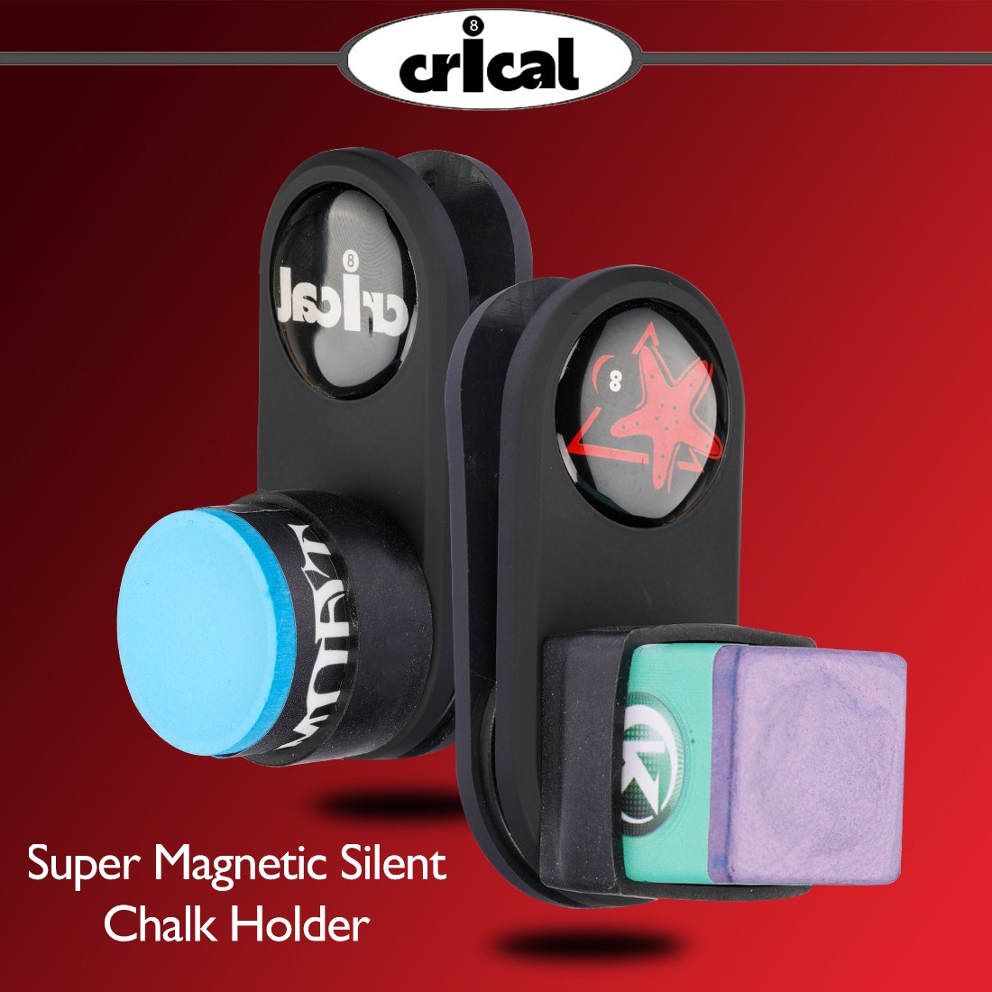 CRICAL Magnetic Billiard Chalk Holder Billiard Chalk Case Table Round Quadrilater Belt Clip for Chalk Pool Snooker Accessories