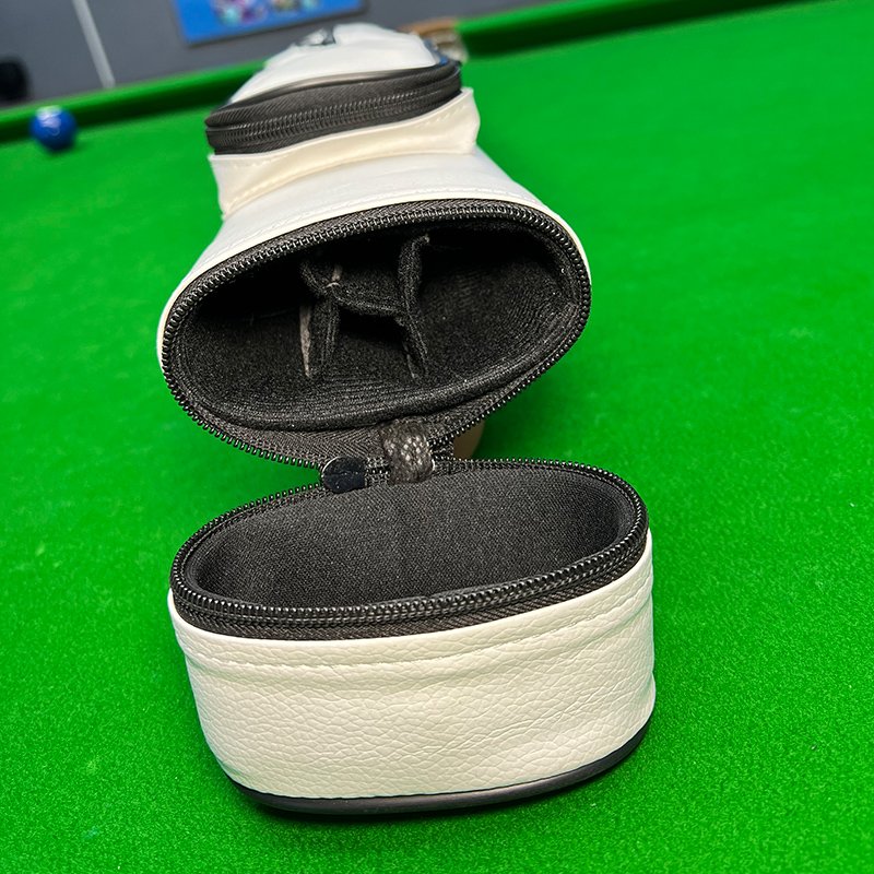 Billiards club bag hard tube four hole 1/2 snooker club box with two pockets for large capacity shoulder back PU leather fabric