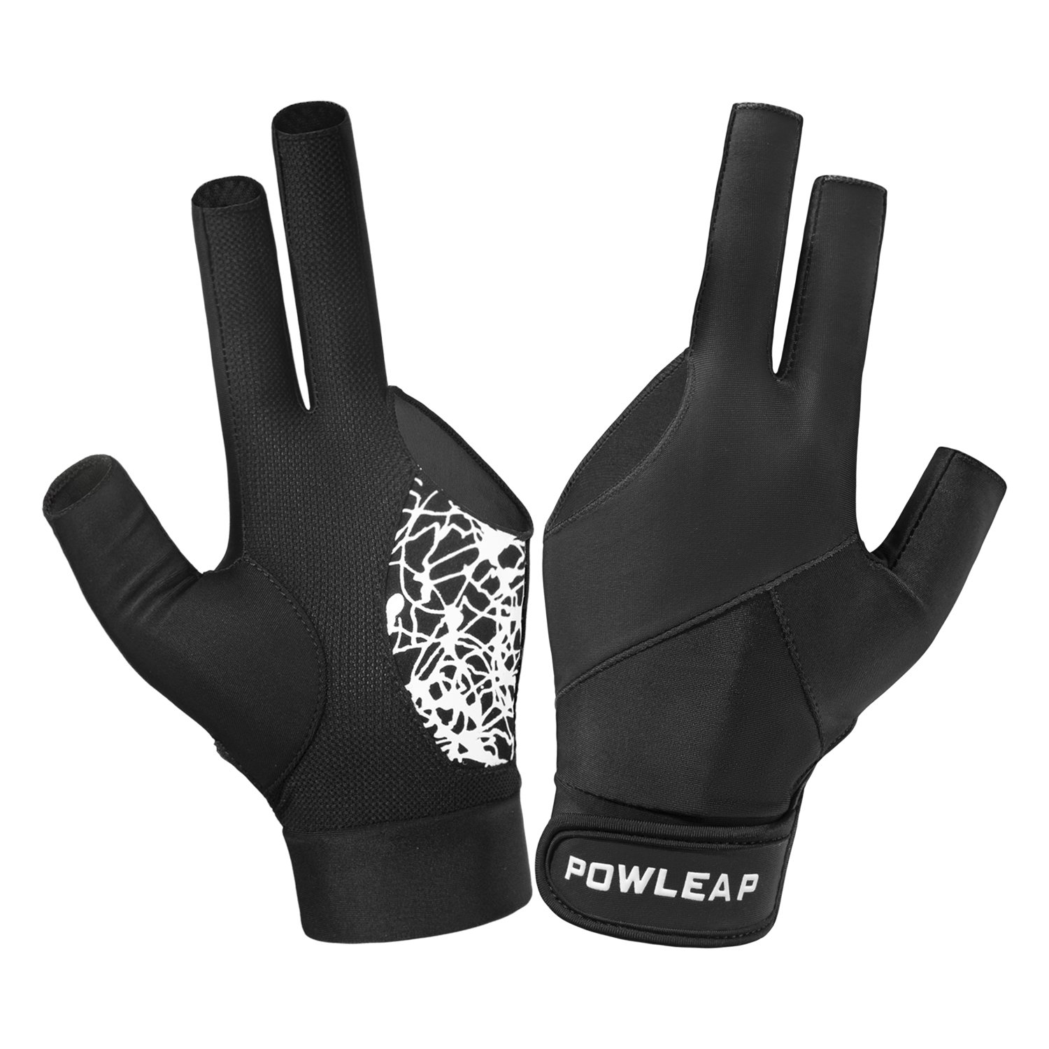 Black Billiard Snooker Cue Shooter Pool Gloves Left Hand Open Three Finger Spandex Billiards Accessories Gloves