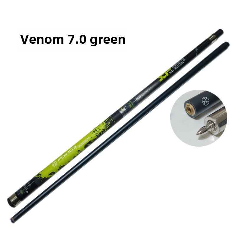 TQG-137 Venom Large-Headed Pool Cue Mid-Head Black Technology American Table Cue for Eight-Nine Ball Club Steel Joint