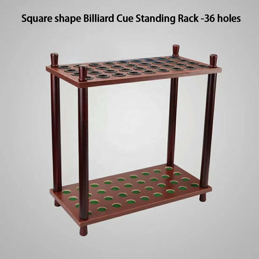 Square Shape Snooker & Billiard Cue Standing Rack 36 Holes Pool Sticks Holder