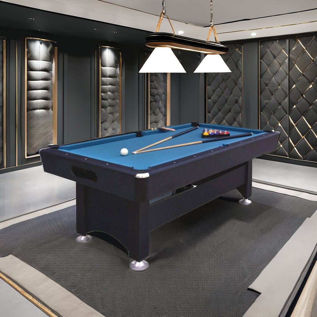 6ft-9ft Folding Pool Table Snooker Table with Slate Cushions Wood Legs for Dining Sports Versatile Dining Sports Pool Table