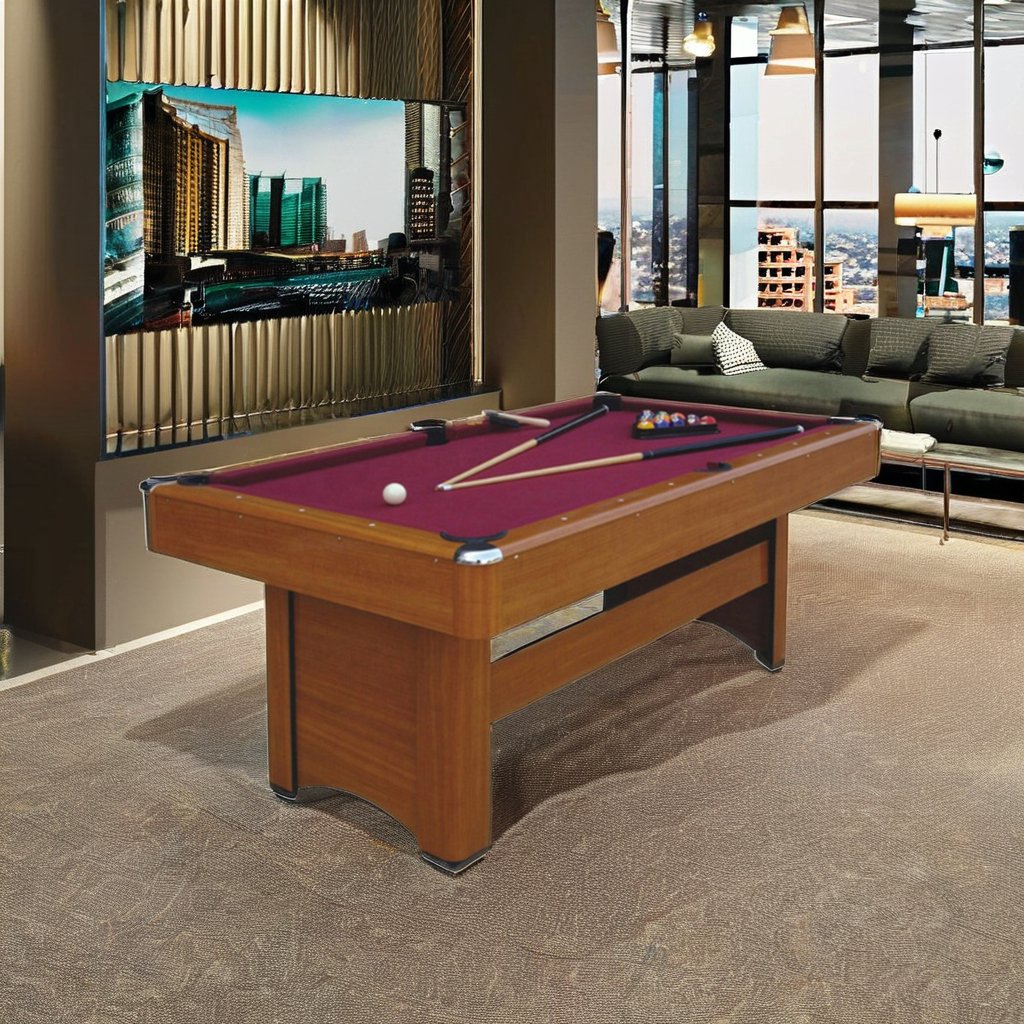 6ft-9ft Folding Pool Table Snooker Table with Slate Cushions Wood Legs for Dining Sports Versatile Dining Sports Pool Table