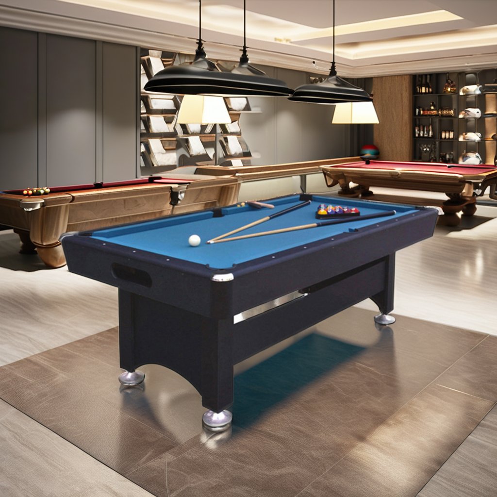6ft-9ft Folding Pool Table Snooker Table with Slate Cushions Wood Legs for Dining Sports Versatile Dining Sports Pool Table