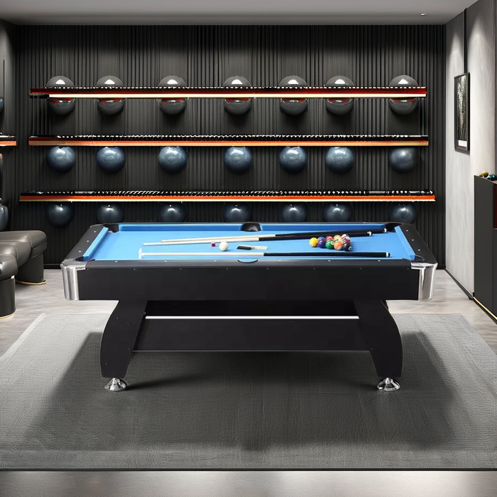 6ft-9ft Folding Pool Table Snooker Table with Slate Cushions Wood Legs for Dining Sports Versatile Dining Sports Pool Table
