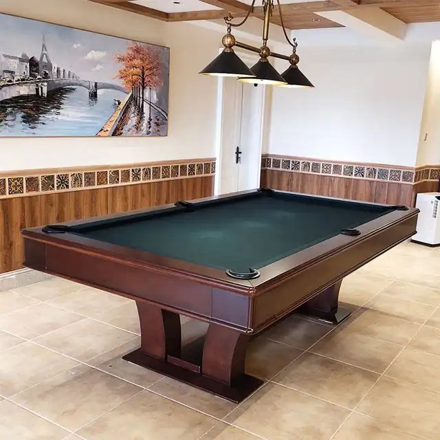 2024 Factory Direct Vintage Carved Solid Wood 8ft 9ft Pool Table Snooker Sport with Leather Pockets