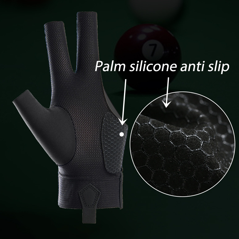 Manufacturers Wholesale Anti-wear 3 Finger Billiards Gloves Pool Cue Gloves Snooker Cue Gloves Left-handed and right-handed