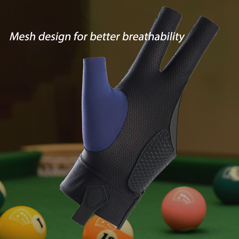 Manufacturers Wholesale Anti-wear 3 Finger Billiards Gloves Pool Cue Gloves Snooker Cue Gloves Left-handed and right-handed