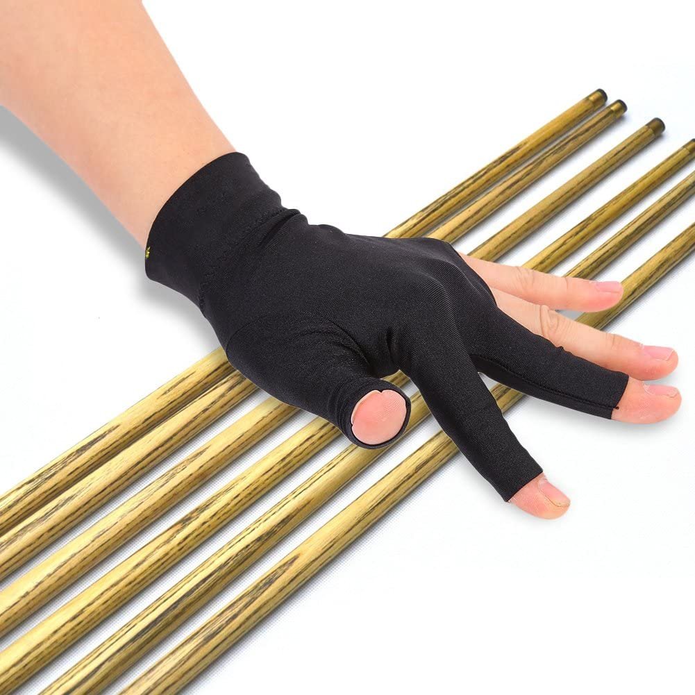 Billiard Glove Left Hand Snooker Billiard Pool Cue Sport Professional 3 Finger Glove Hand wear Gift for Men Women Player