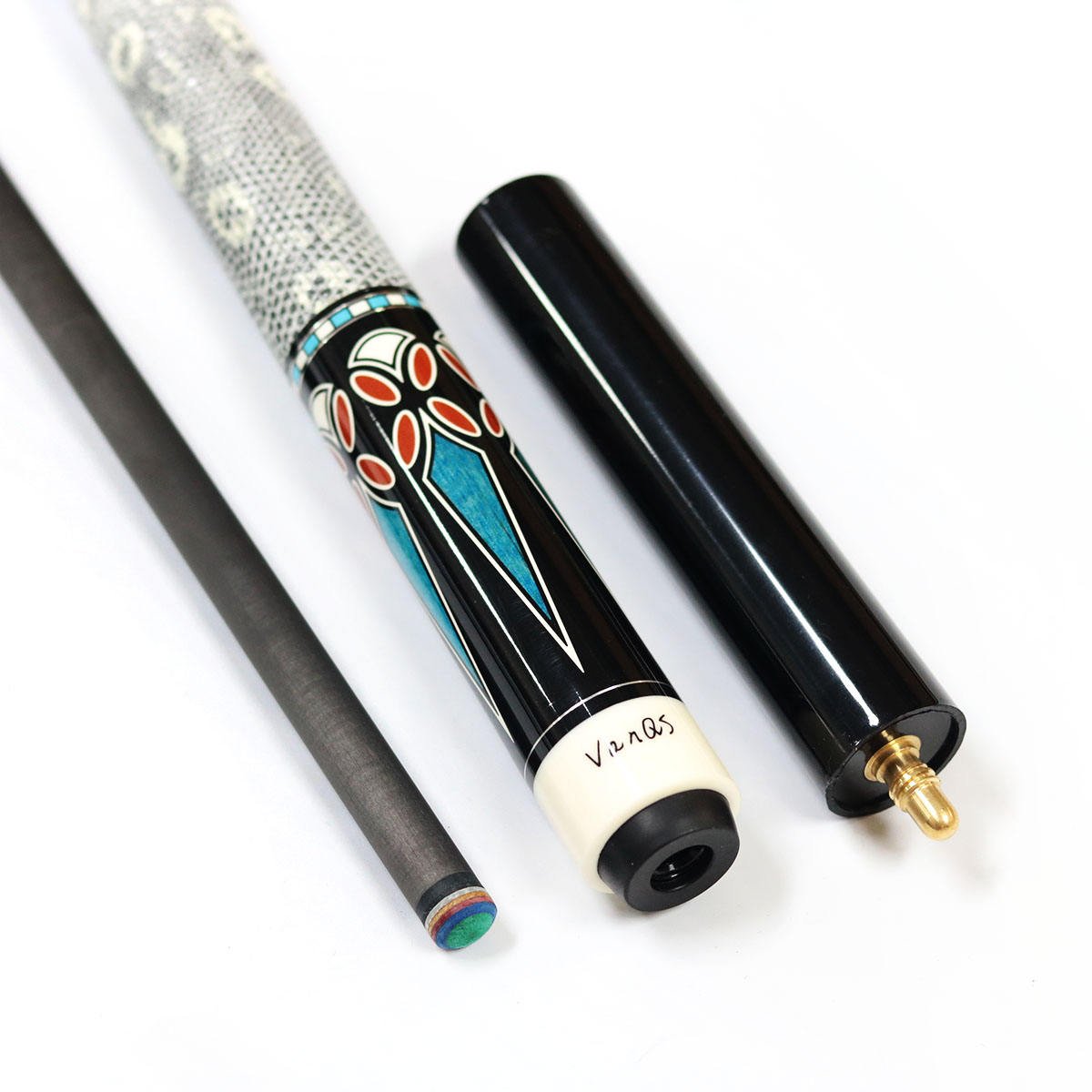 xikuno Real Carbon Fiber 1/2 Billiard Carbon Graphite Billiard Cue 12.5mm Tip with Leather Grip and Extension