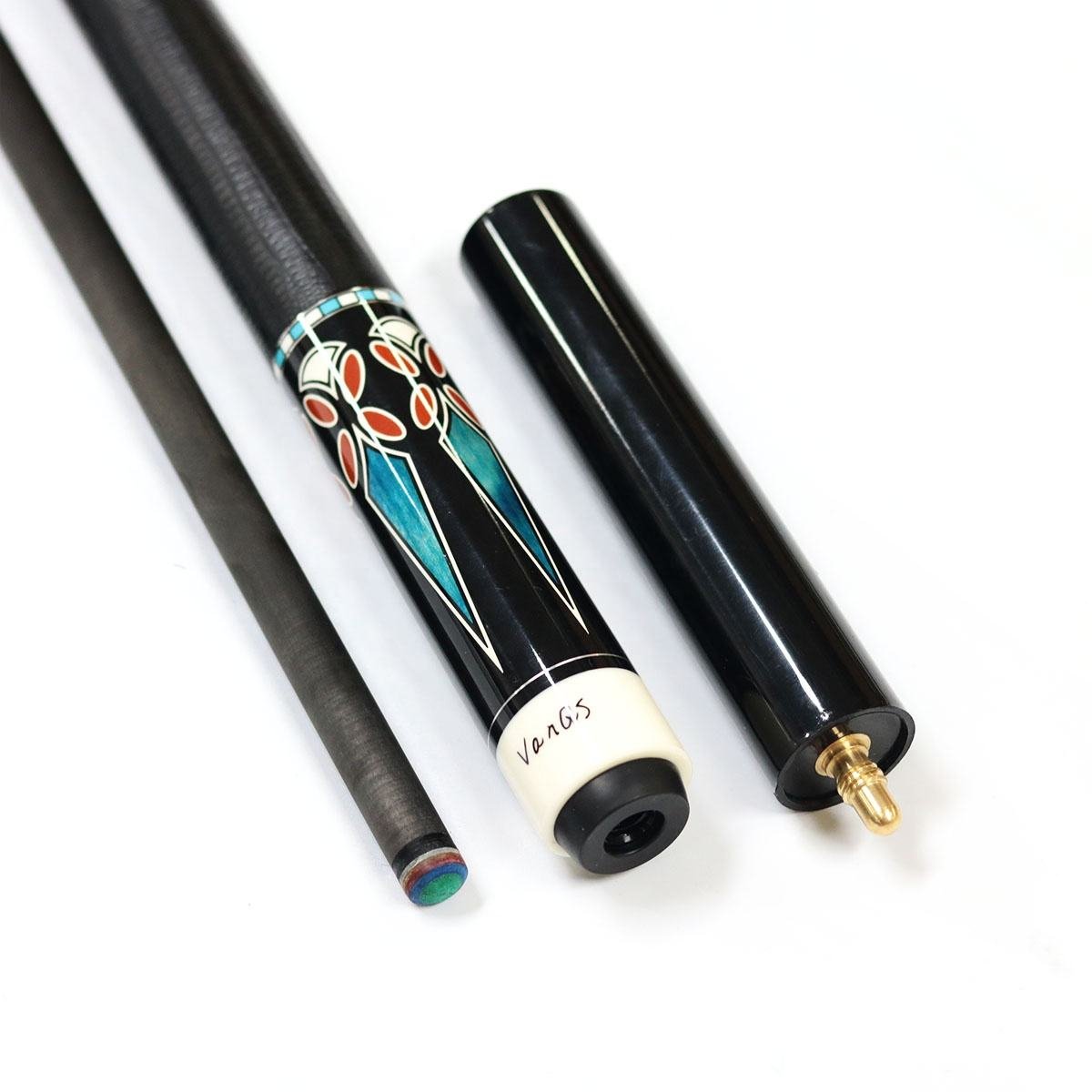 xikuno Real Carbon Fiber 1/2 Billiard Carbon Graphite Billiard Cue 12.5mm Tip with Leather Grip and Extension