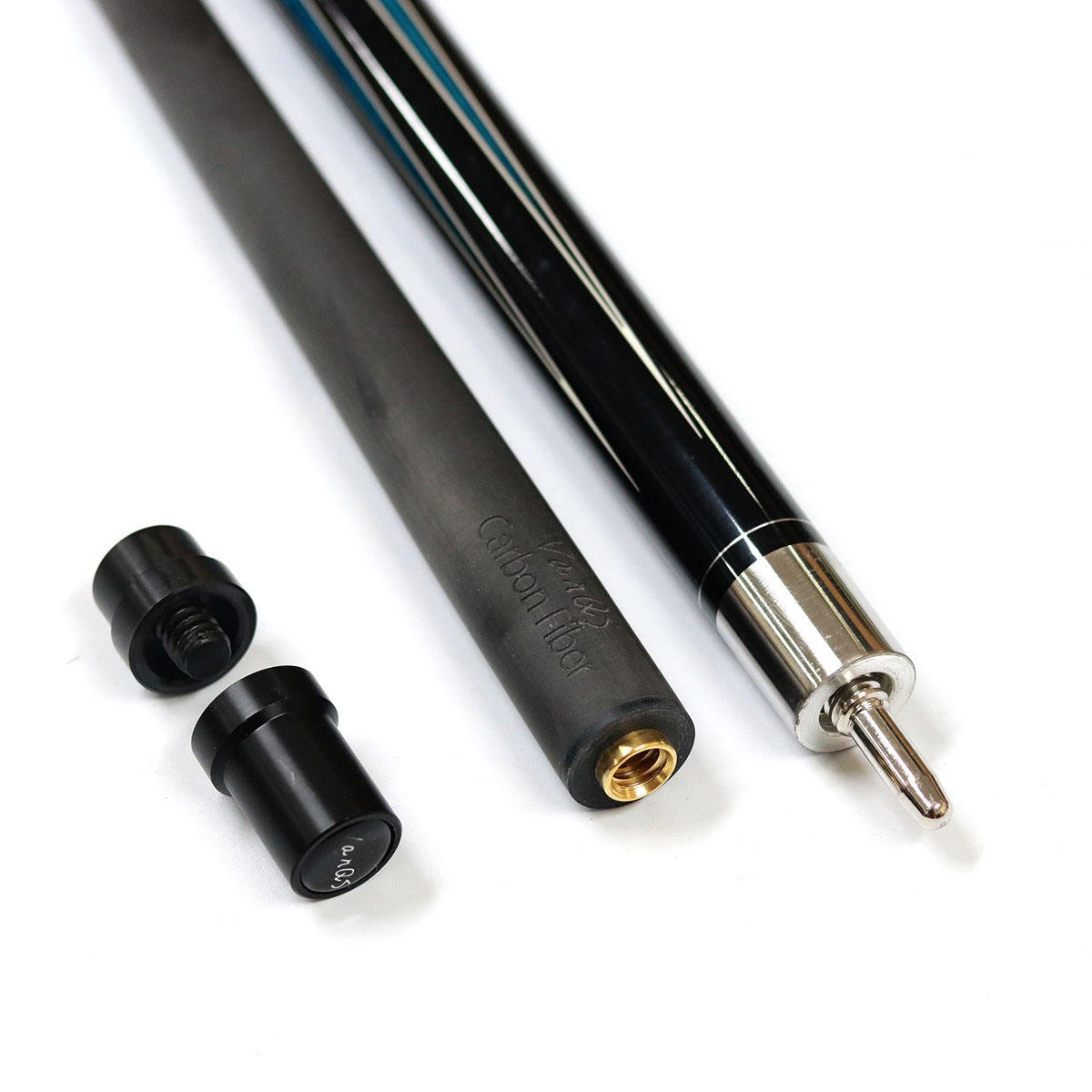 xikuno Real Carbon Fiber 1/2 Billiard Carbon Graphite Billiard Cue 12.5mm Tip with Leather Grip and Extension
