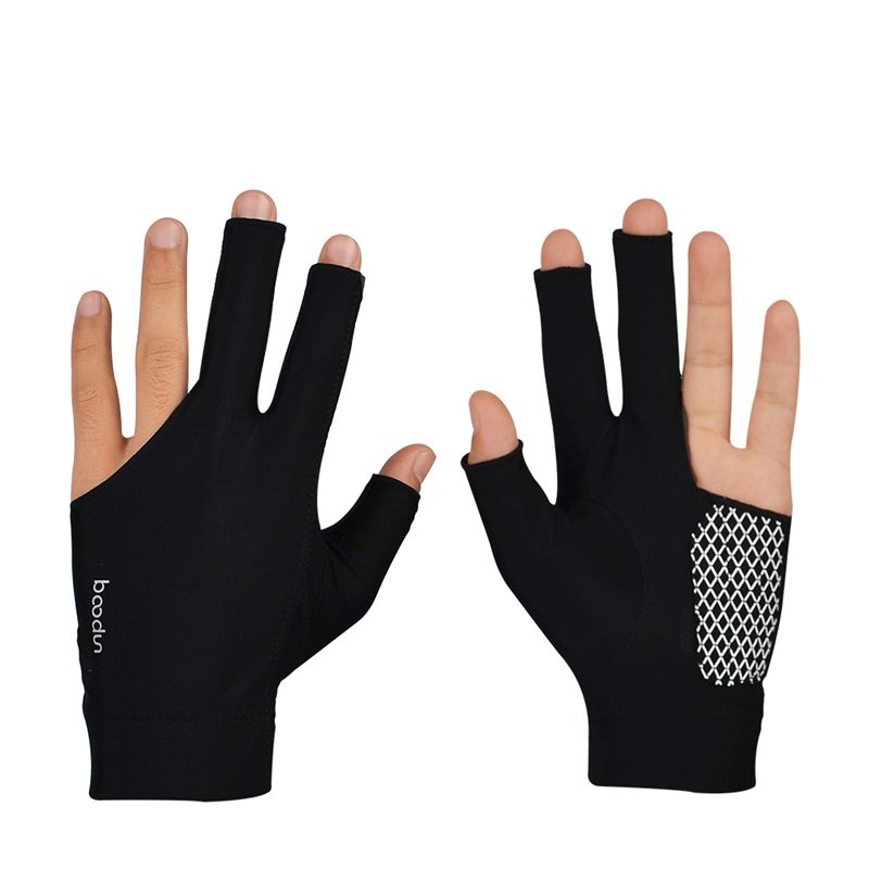 HBG 1076 High Quality Billiards Gloves Breathable and Non Slip Three Finger Snookers Gloves unisex