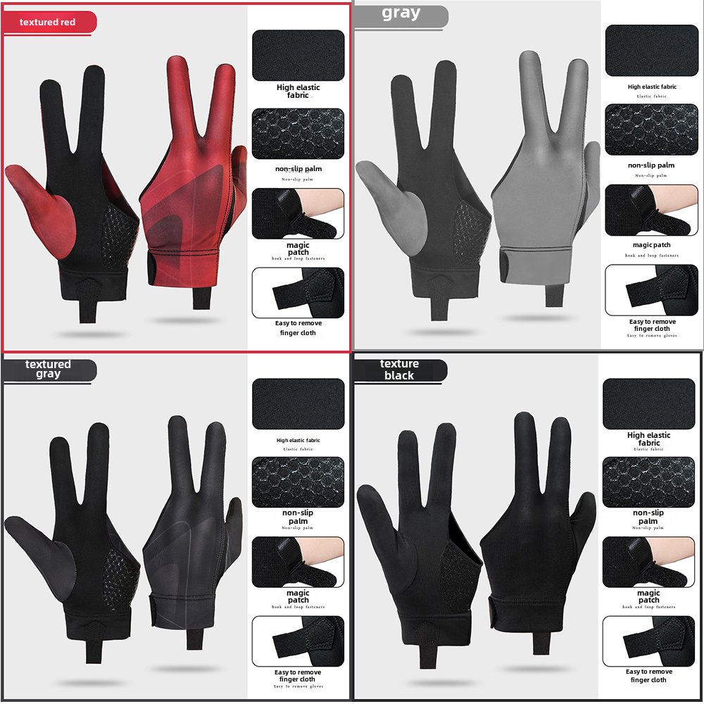 Wholesale Cheap Price Billiard Gloves Billiards Pool Cue Gloves Open 3 Finger Shooter Snooker Gloves For Left Right Hand