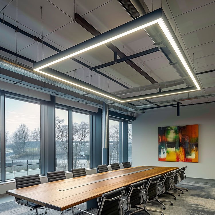 Rectangular Shaped Led Linear Light Led Pendant Lights Modern Aluminum Office Hanging Lamp 4ft 20Watt Led Light