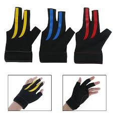high quality spandex Nylon 3 Fingers Billiards glove Pool Table Lycra Snooker Gloves