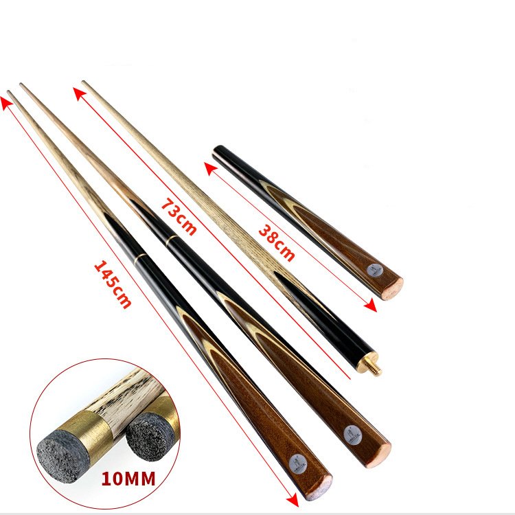 Factory Custom Logo Carbon Billiard Snooker Cue 3/4 Jointed Ash Wood 10mm Snooker Cue Stick