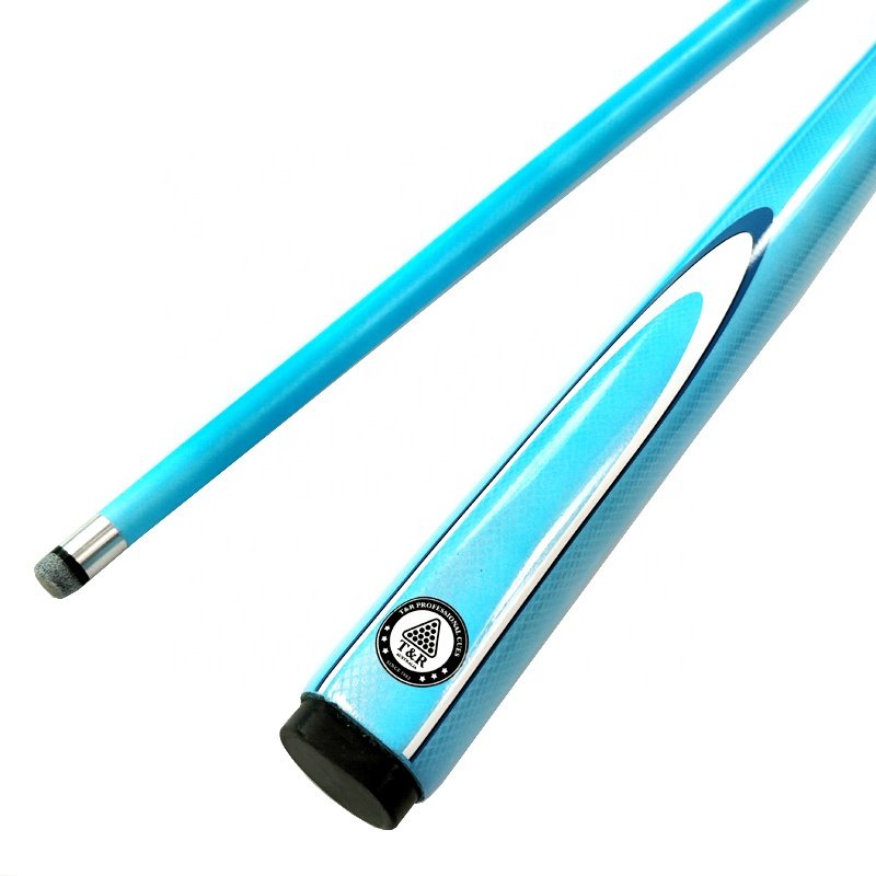 xmlivet latest carbon fibre snooker cue sticks in 9.5mm blue color Pool cues 1/2 split Billiards cue accessories wholesale