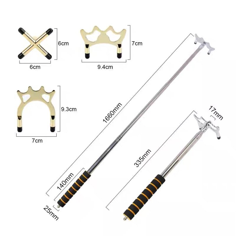 Billiard Telescopic Stainless Steel Bridge Cue with Variety Cue Bridge Head for Pool and Snooker Billiard Accessories Cue Holder