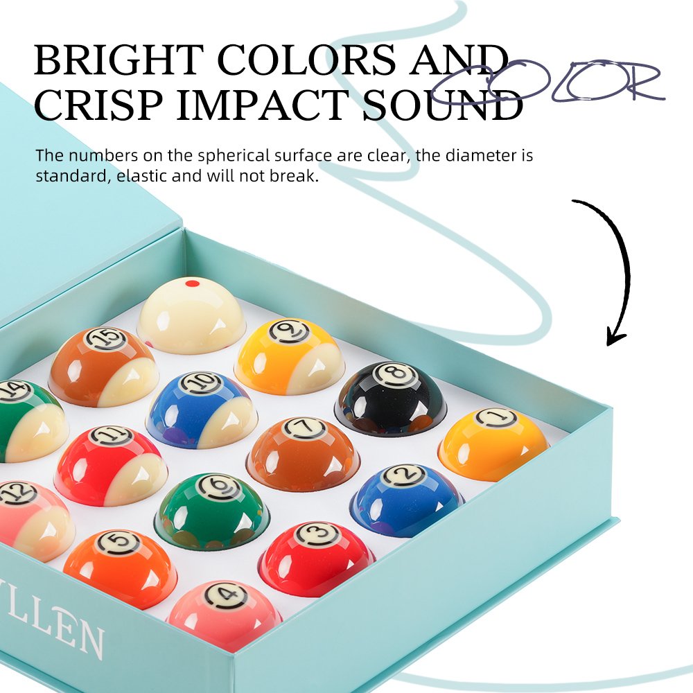 KONLLEN Billiards Ball 16-Ball Snooker & Billiard Set Resin Cue Ball Billiards Accessories