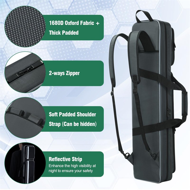 Pool Cue Case Pool Cue Carrying Case Soft Padded Billiard Stick Bag Pool Stick Case With Shoulder Straps And Handle