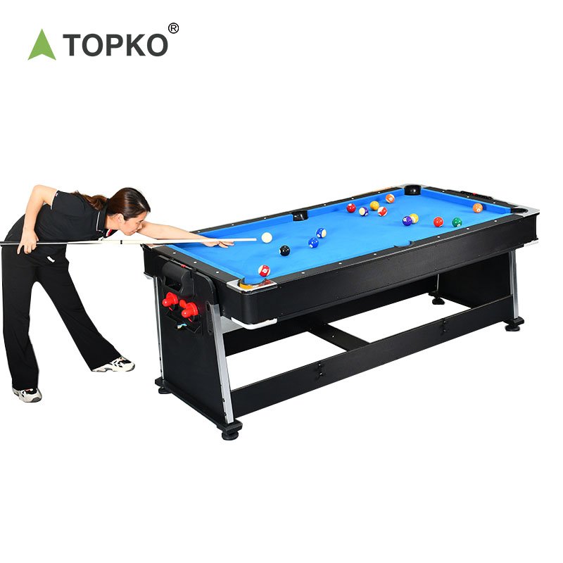 TOPKO High Quality 4-in-1 Multi-Functional Billiards Table Includes Features for Ice Hockey & Snooker