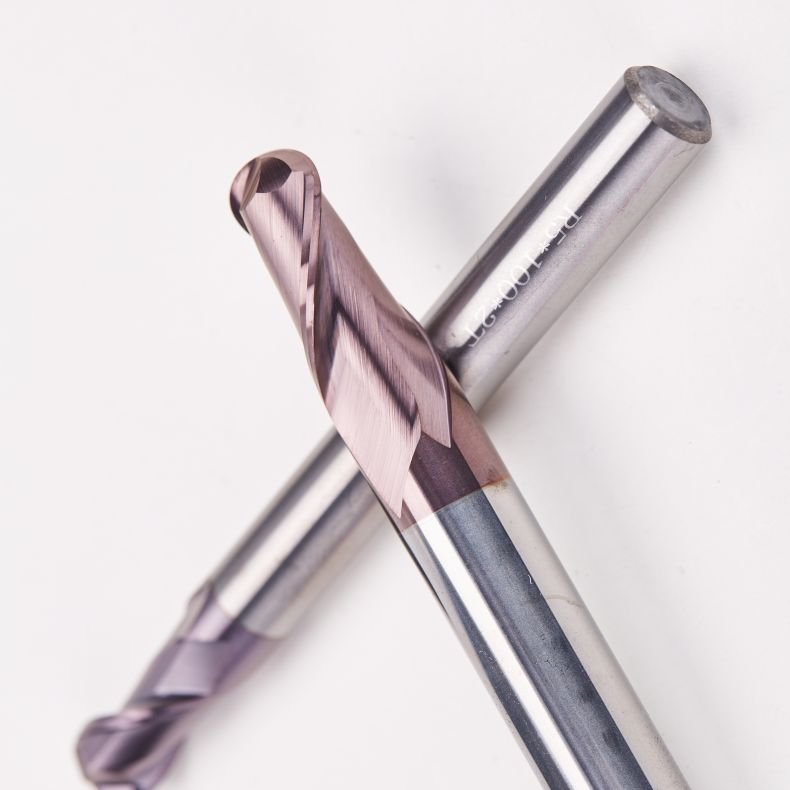 PLUSTOOL 2 Flute Carbide Round Ball Nose Cutting Tools Router Bit End Mill Milling Cutter For Steel