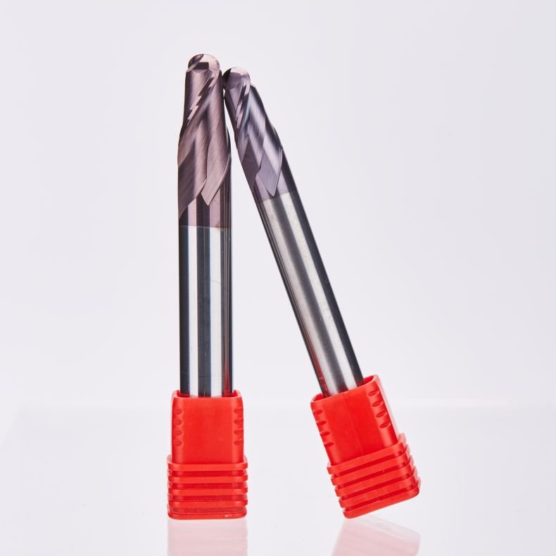 PLUSTOOL 2 Flute Carbide Round Ball Nose Cutting Tools Router Bit End Mill Milling Cutter For Steel
